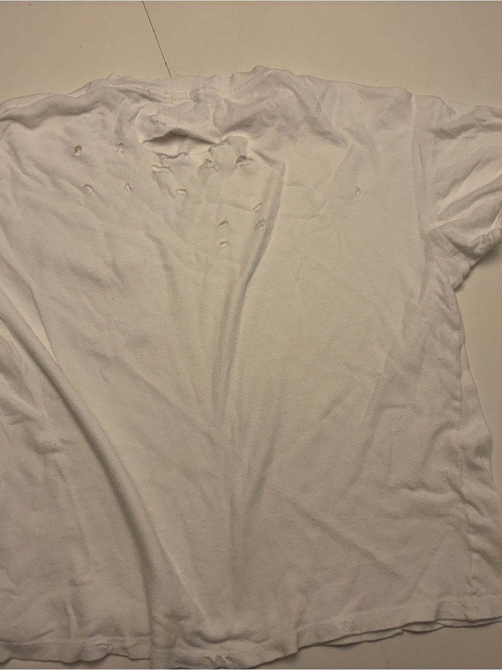 We The Free White Short Sleeve Tee with Distressed Back
